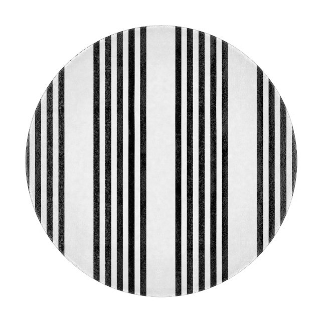 Planche À Découper Motif à cinq bandes noir et blanc (Devant)