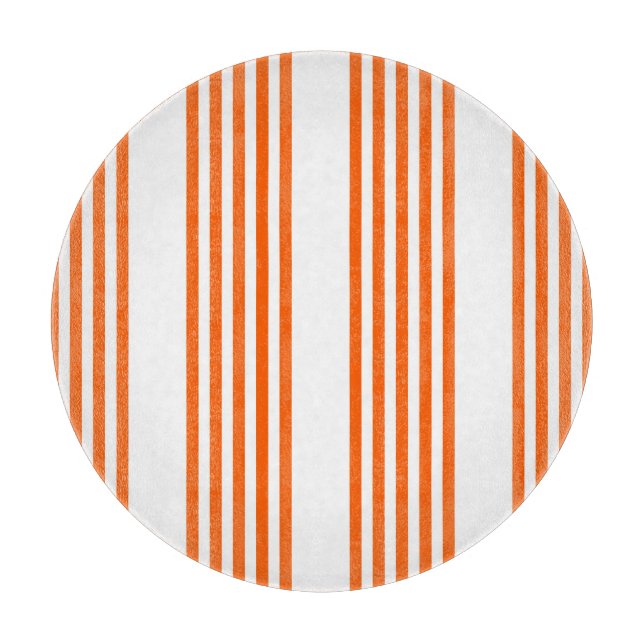Planche À Découper Motif à cinq bandes orange et blanc (Devant)