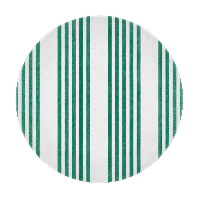 Planche À Découper Motif à cinq bandes vert et blanc de la forêt (Devant)