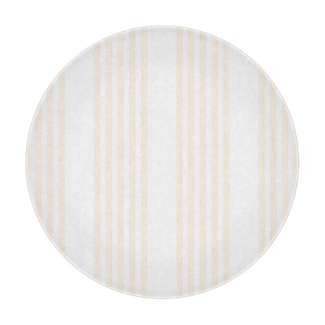 Planche À Découper Motif à cinq rayures beige et blanc (Devant)