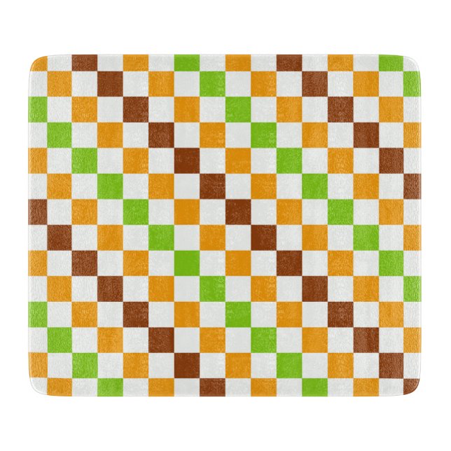 Planche À Découper Motif à damier diagonal de récolte (Devant)
