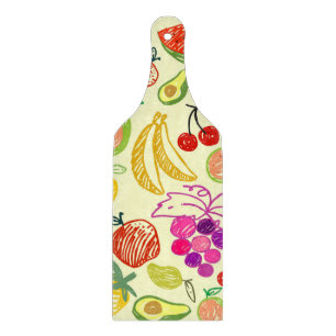 Planche À Découper Motif à doodle de fruits assoré