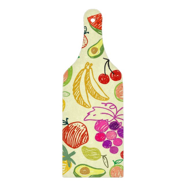 Planche À Découper Motif à doodle de fruits assoré (Devant)