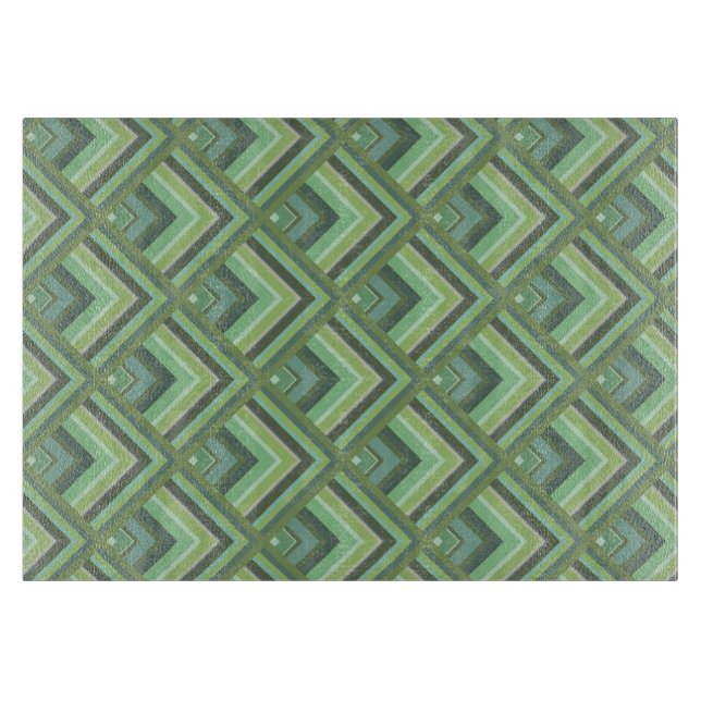 Planche À Découper Motif à échelle à rayures vert olive (Devant)