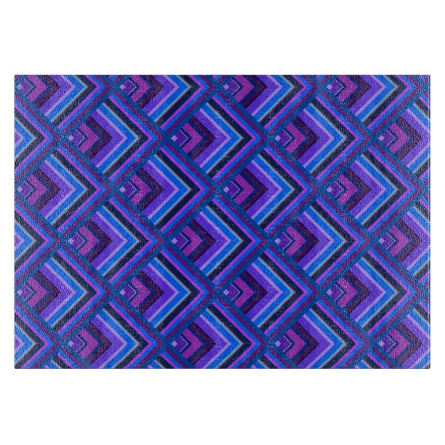 Planche À Découper Motif à échelle Bleu et violet (Devant)