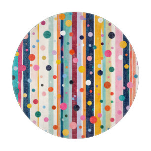 Planche À Découper Motif à pois et rayures Color Pop