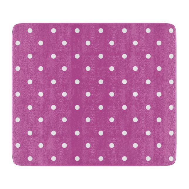 Planche À Découper Motif à pois sur fond magenta uni (Devant)