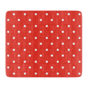 Planche À Découper Motif à pois sur fond rouge sans couture