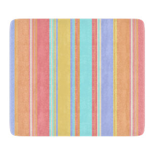 Planche À Découper Motif à rayures pastel