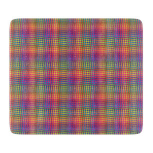 Planche À Découper Motif Abstrait Coloré Damier