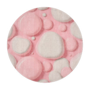 Planche À Découper Motif abstrait de bulles 3D rose blanc en pastel d