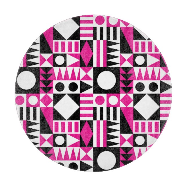 Planche À Découper Motif abstrait moderne du milieu du siècle. (Devant)