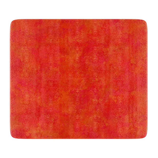 Planche À Découper Motif Abstrait Orange Rouge (Devant)