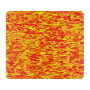 Planche À Découper Motif Abstrait orange rouge jaune
