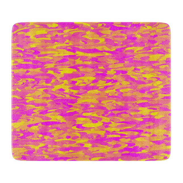 Planche À Découper Motif Abstrait rose jaune orange (Devant)