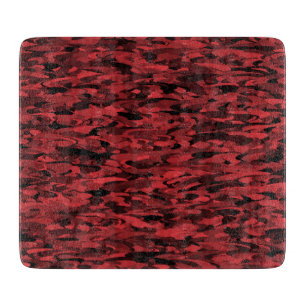 Planche À Découper Motif Abstrait Rouge Noir