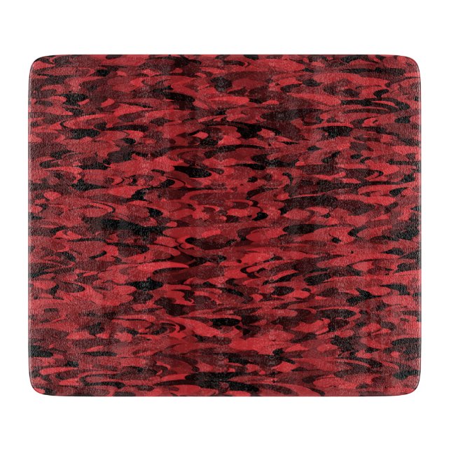 Planche À Découper Motif Abstrait Rouge Noir (Devant)