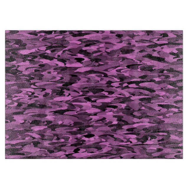 Planche À Découper Motif Abstrait Violet Noir (Devant)
