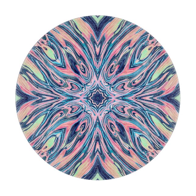 Planche À Découper motif agate de corail océanique (Devant)