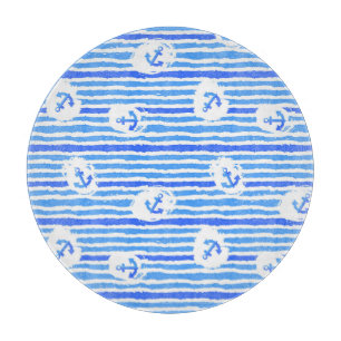 Planche À Découper Motif Ancre d'aquarelle 1