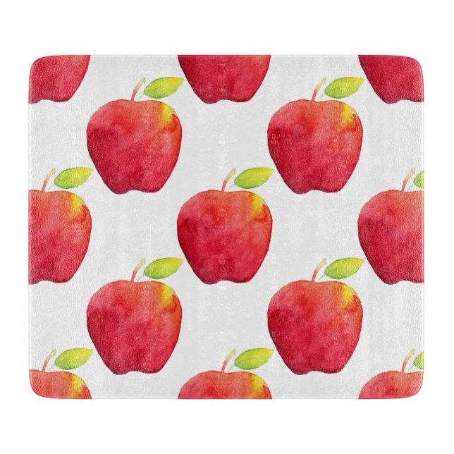 Planche À Découper Motif Apple couleur rouge (Devant)