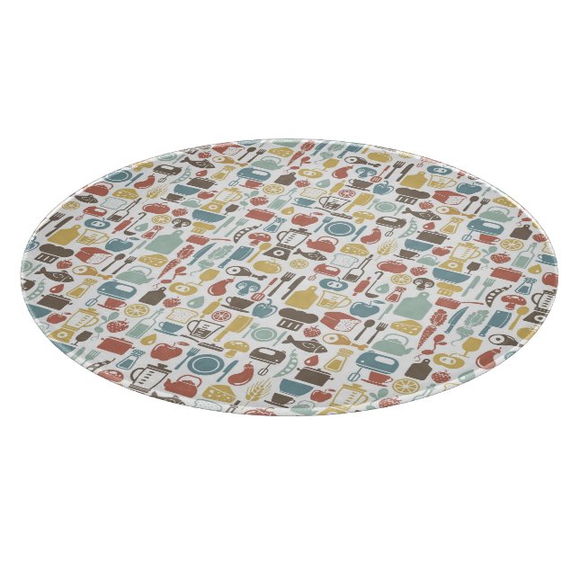 Planche À Découper Motif avec des icônes de cuisine (Coin)
