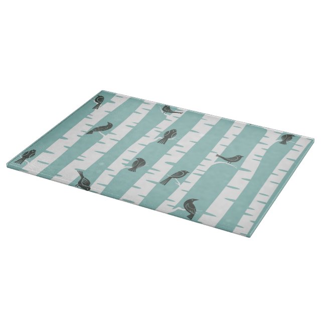 Planche À Découper Motif avec des oiseaux et des arbres (Coin)