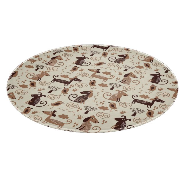 Planche À Découper motif avec les chiens mignons (Coin)