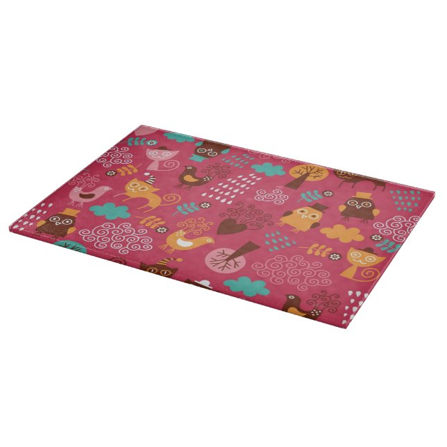 Planche À Découper Motif avec les oiseaux et les chats mignons (Coin)