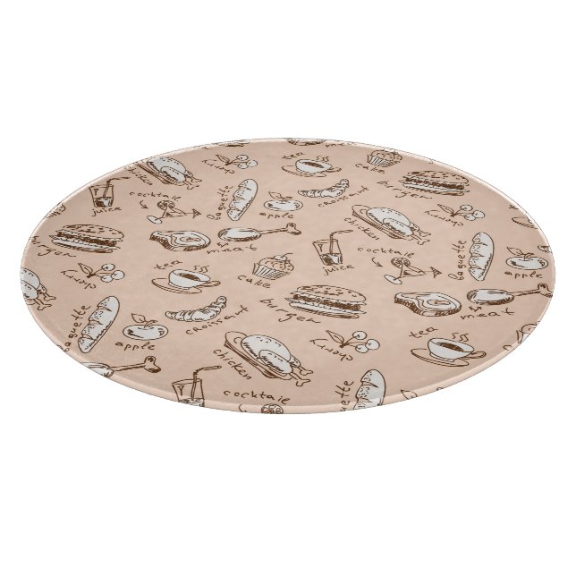 Planche À Découper Motif avec nourriture (Coin)