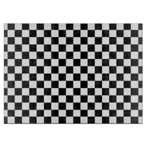 Planche À Découper Motif blanc de noir classique de damier