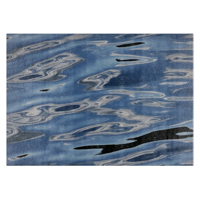 Planche À Découper Motif bleu abstrait cool (Devant)