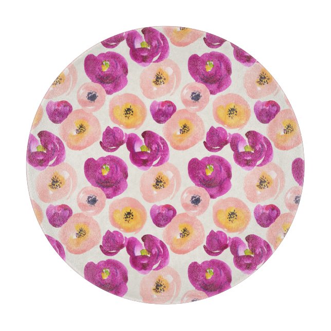 Planche À Découper Motif botanique d'aquarelle (Devant)