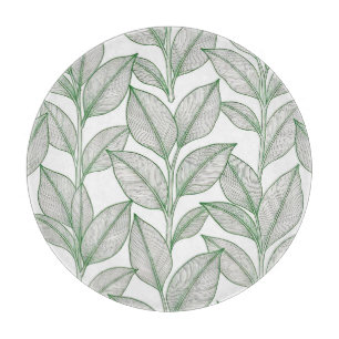 Planche À Découper Motif botanique de feuille de laurier vert