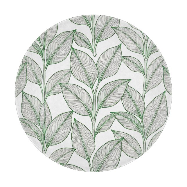 Planche À Découper Motif botanique de feuille de laurier vert (Devant)