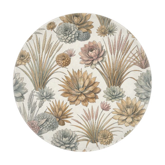 Planche À Découper Motif botanique sans couture de lotus succulent pa (Devant)