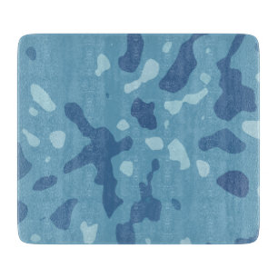 Planche À Découper Motif camouflage abstrait bleu pastel 