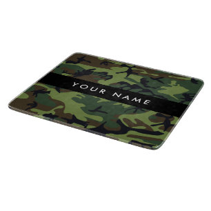 Planche À Découper Motif Camouflage Vert, Votre nom, Personnaliser
