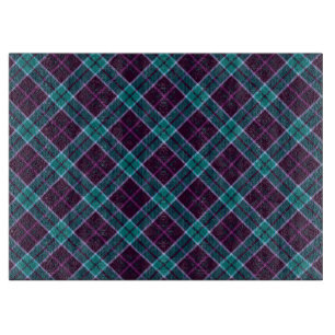 Planche À Découper Motif carreau de Noël bleu et violet