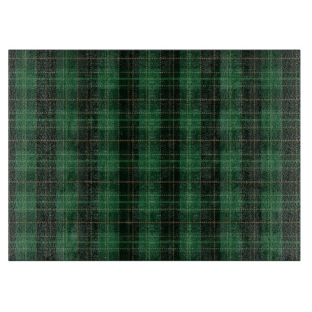 Planche À Découper Motif carreau de Noël hiver vert festif (Devant)