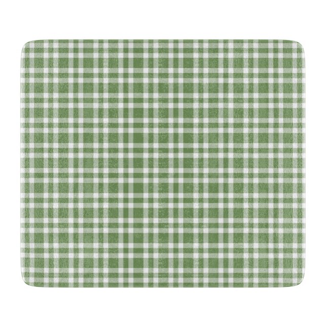 Planche À Découper Motif carreaux vert blanc (Devant)