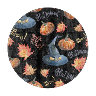 Planche À Découper Motif Casquette de sorcière Citrouille d'Halloween