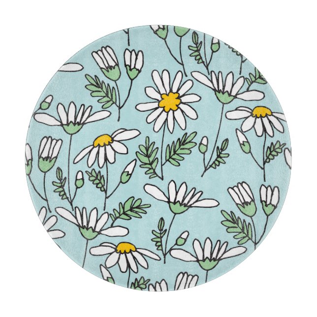 Planche À Découper Motif Chamomile tiré à la main (Devant)