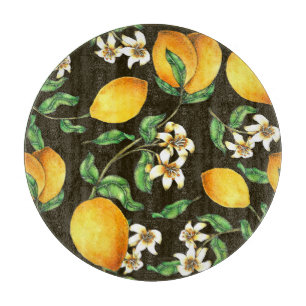 Planche À Découper Motif citron verni à la main