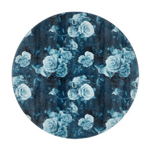 Planche À Découper Motif classique de rose de bleu