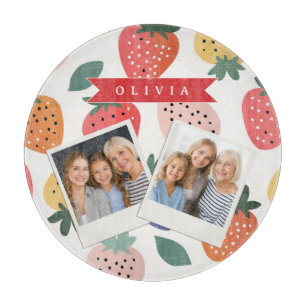 Planche À Découper Motif Coloré Personnalisé de Fraise d'Été
