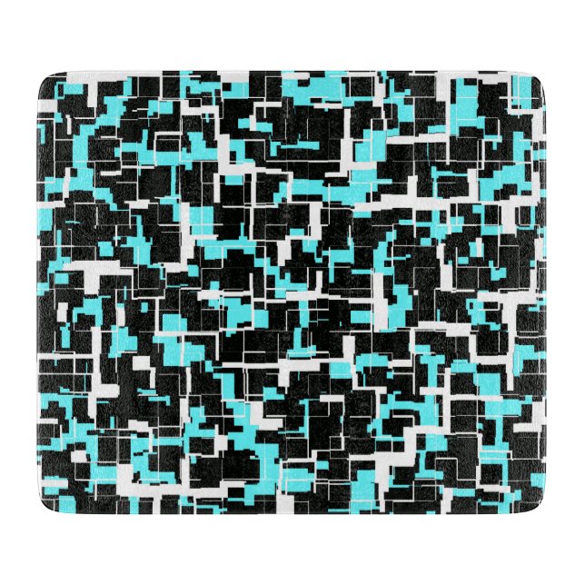 Planche À Découper Motif cool tendance noir blanc bleu (Devant)