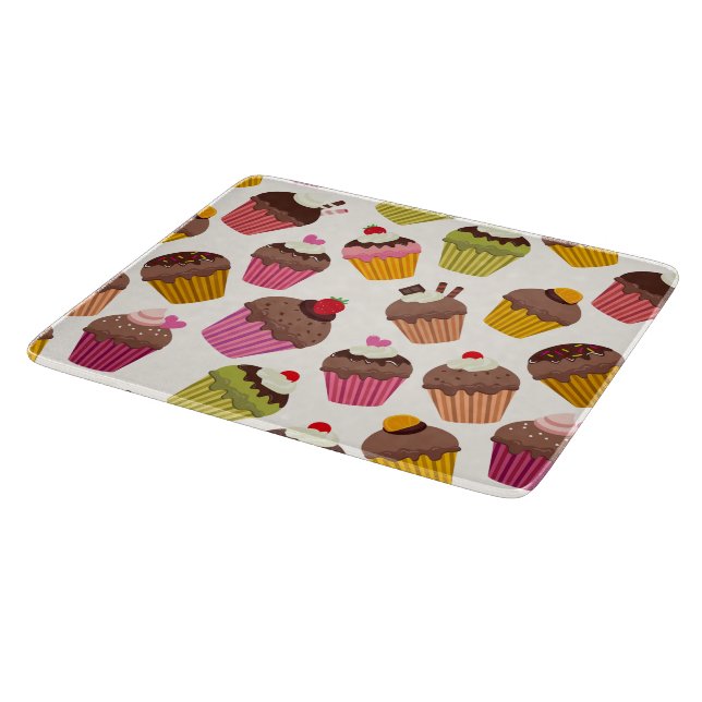 Planche À Découper Motif Cupcake, Motif Muffin, Chocolat, Cœurs (Coin)