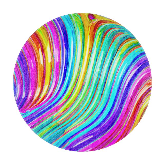 Planche À Découper Motif d'abstraction arc-en-ciel 3D (Devant)