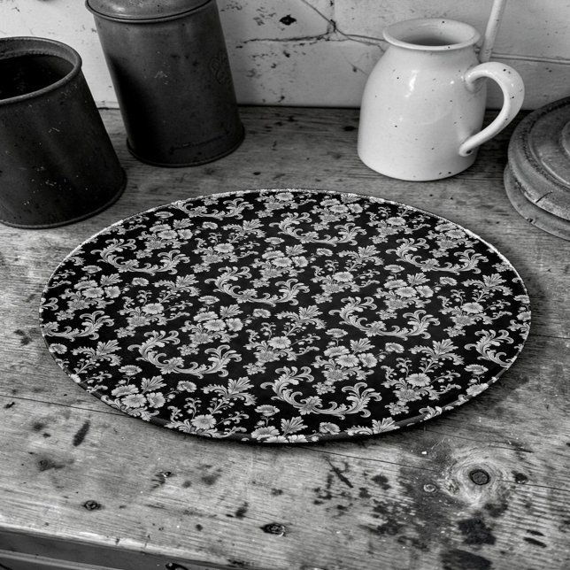 Planche À Découper Motif damassé noir et blanc victorien (Créateur téléchargé)